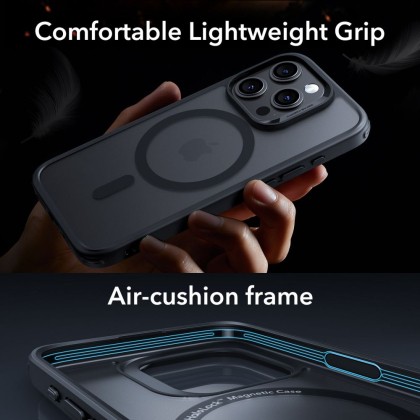 Комплект кейс с протектор за дисплей и камера на iPhone 15 Pro от ESR Classic Pro Set Lalolock MagSafe - Frosted black
