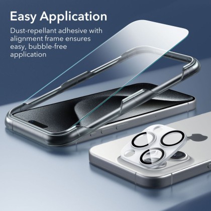 Комплект кейс с протектор за дисплей и камера на iPhone 15 Pro Max от ESR Classic Pro Set Lalolock MagSafe - Прозрачен