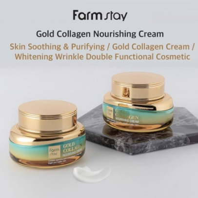 Крем за лице със злато и колаген от FarmStay Gold Collagen Nourishing Cream