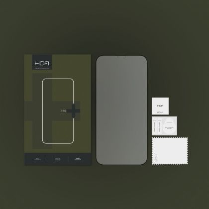 Стъклен протектор FULL GLUE за iPhone 13 / 13 Pro / 14 от Hofi Glass Pro+ - Черен
