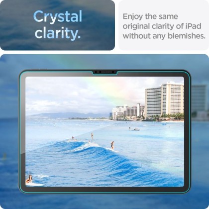 Стъклен протектор за дисплей на iPad Air 11 6 / 2024 от Spigen Glas.TR Ëz Fit" - Прозрачен