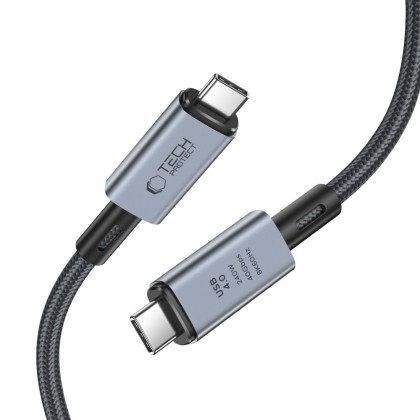 Кабел USB-C / USB-C 4.0 240W и 8K 200 см – Tech-Protect UltraBoost Max - Сив