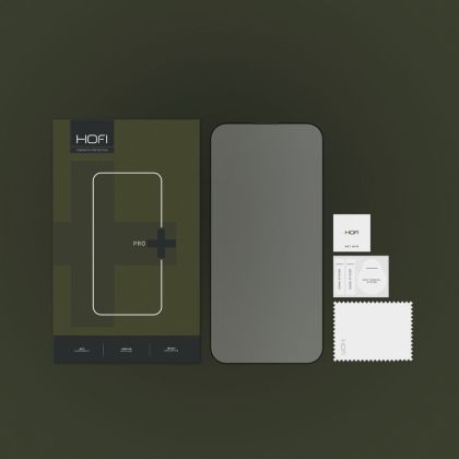 Стъклен протектор FULL GLUE за iPhone 14 Pro Max от Hofi Glass Pro+ - Черен