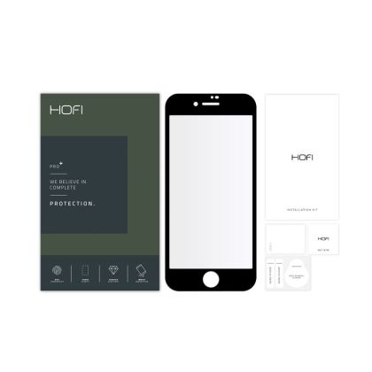 Стъклен протектор FULL GLUE за iPhone 7/8/SE от Hofi Glass Pro+ - Черен -----