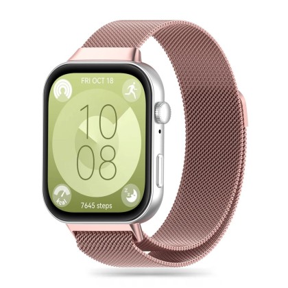 Стоманена верижка за смарт часовник Huawei Watch Fit 3 от Tech-Protect MilaneseBand - Rose Gold
