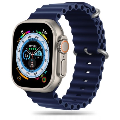 Силиконова каишка за Apple Watch 4/5/6/7/8/9/SE/Ultra (44/45/49 mm) от Tech-Protect IconBand Pro - Midnight Blue