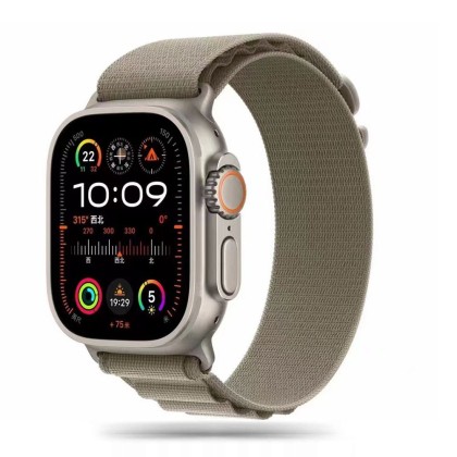 Текстилна каишка за Apple Watch 4/5/6/7/8/9/SE/ Ultra 1-2 (42/44/45/49 mm) от Tech-Protect Nylon Pro - Titanium / Olive