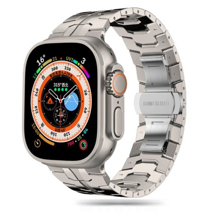 Стоманена верижка за Apple Watch 6/7/8/9/10/SE/Ultra 1-2 (44/45/46/49 mm) от Tech-Protect Stainless Line - Titanium