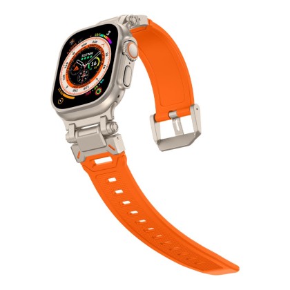 Силиконова каишка за Apple Watch 6/7/8/9/10/SE/ Ultra 1-2 (44/45/46/49 mm) от Tech-Protect Delta Pro - Orange/Titanium