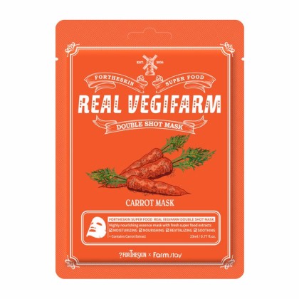 FORTHESKIN SUPER FOOD REAL VEGIFARM DOUBLE SHOT MASK-Carrot