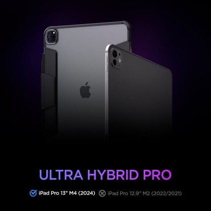 Удароустойчив калъф за iPad Pro 7 (13" 2024) от Spigen Ultra Hybrid Pro - Черен