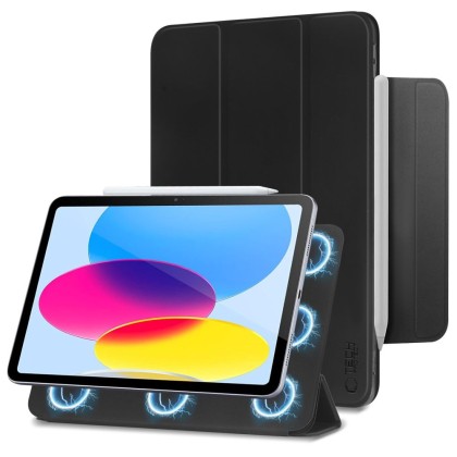 Силиконов, магнитен калъф за Apple iPad 10 (10.9" 2022) от Tech-Protect SmartCase Magnetic - Черен