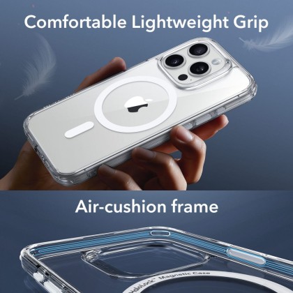 Комплект кейс с протектор за дисплей и камера на iPhone 15 Pro от ESR Classic Pro Set Lalolock MagSafe - Прозрачен