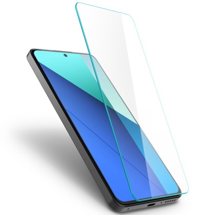 2 броя стъклени протектори за дисплей на Xiaomi Redmi Note 13 4G/LTE от Spigen Glass Tr. Slim - Прозрачни