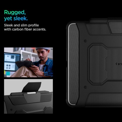 Удароустойчив калъф за iPad Pro 7 (13" 2024) от Spigen Rugged Armor Pro - Черен