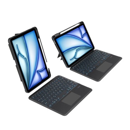 Калъф с bluethoot клавиатура за iPad Air 4 (2020) / 5 (2022) / 6 (11" 2024) от Tech-protect ScMag Pen - Черен