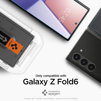 2 Стъклени протектора за дисплей на Samsung Galaxy Z Fold 6 от Spigen Glas.TR "Ez Fit" - Прозрачни