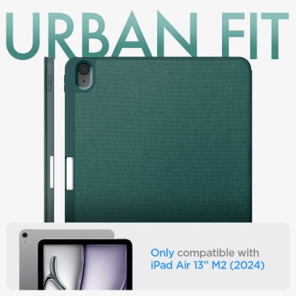 Текстителн калъф за iPad Air 13" (2024) от Spigen Urban Fit - Midnight Green