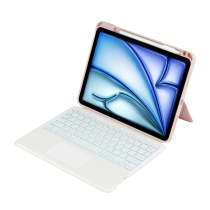 Калъф с bluethoot клавиатура за iPad Air 4 (2020) / 5 (2022) / 6 (11" 2024) от Tech-protect ScMag Pen - Розов