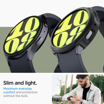 Удароустойчив калъф за Samsung Galaxy Watch 7 (44mm) от Spigen Liquid Air - Черен мат