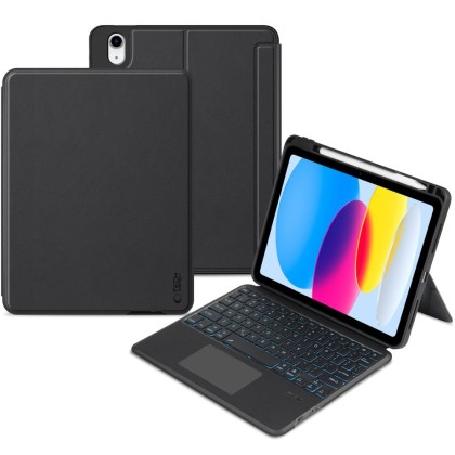 Калъф с bluethoot клавиатура за iPad 10 (10.9" 2022) от Tech-protect ScMag Pen - Черен