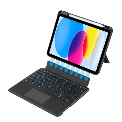 Калъф с bluethoot клавиатура за iPad 10 (10.9" 2022) от Tech-protect ScMag Pen - Черен