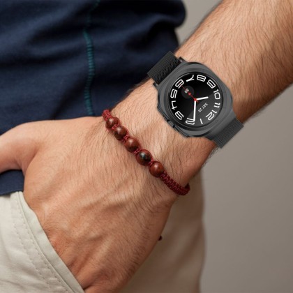 Стоманена верижка за смарт часовник Samsung Galaxy Watch Ultra (47mm) от Tech-Protect MilaneseBand - Черен