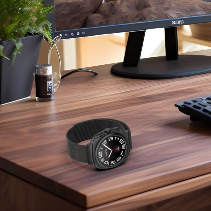 Стоманена верижка за смарт часовник Samsung Galaxy Watch Ultra (47mm) от Tech-Protect MilaneseBand - Starlight