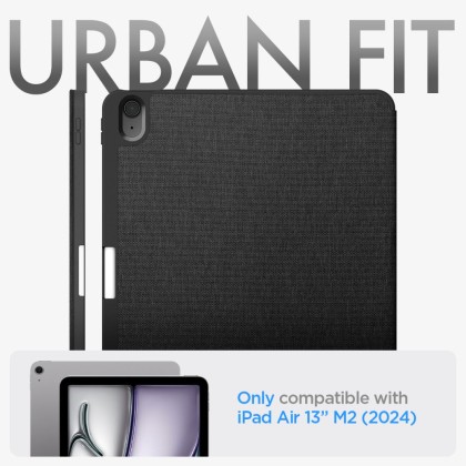 Текстителн калъф за iPad Air 13" (2024) от Spigen Urban Fit - Черен