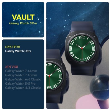 Силиконов кейс за Samsung Galaxy Watch Ultra (47mm) от Caseology Vault - Черен мат