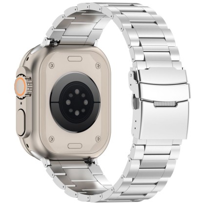 Стоманена верижка за Apple Watch 4//5/6/7/8/9/SE/ Ultra 1-2 (42/44/45/49 mm) от Tech-Protect Stainless Pro - Сребриста