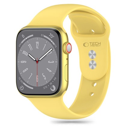 Силиконова каишка за Apple Watch 6/7/8/9/10/SE/Ultra 1-2 (44/45/46/49 mm) от Tech-Protect Silicone - Canary Yellow