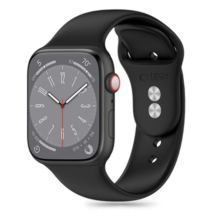 Силиконова каишка за Apple Watch 6 / 7 / 8 / 9 / 10 / SE (40/41/42 mm) от Tech-Protect Silicone - Черен