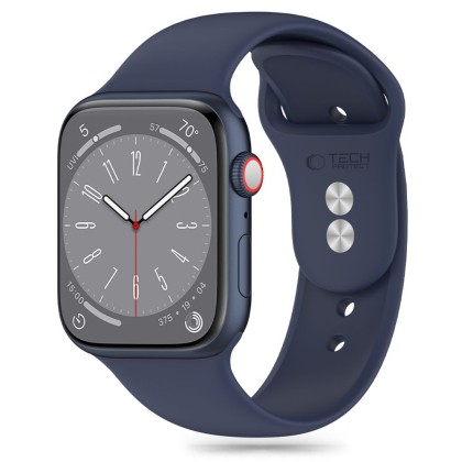 Силиконова каишка за Apple Watch 6/7/8/9/10/SE/Ultra 1-2 (44/45/46/49 mm) от Tech-Protect Silicone - Midnight Blue