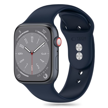 Силиконова каишка за Apple Watch 6/7/8/9/10/SE/Ultra 1-2 (44/45/46/49 mm) от Tech-Protect Silicone - Storm blue