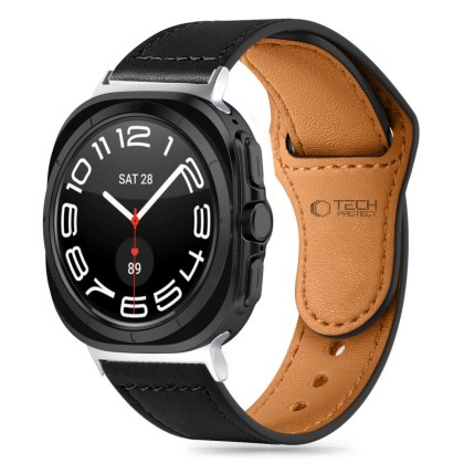 Кожена каишка за Samsung Galaxy Watch Ultra (47mm) от Tech-Protect Leatherfit - Черен