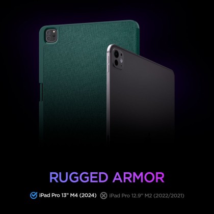 Текстителн калъф за iPad Pro 7 (13" 2024) от Spigen Urban Fit - Midnight Green