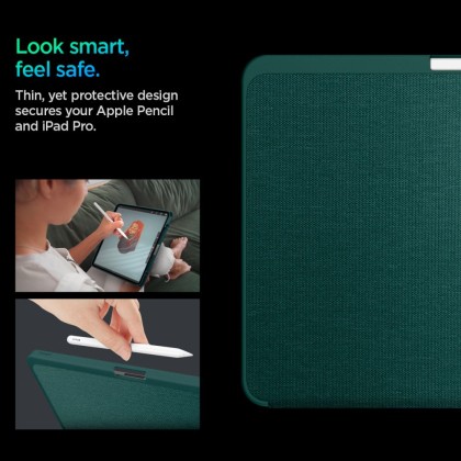 Текстителн калъф за iPad Pro 7 (13" 2024) от Spigen Urban Fit - Midnight Green