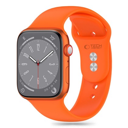 Силиконова каишка за Apple Watch 6/7/8/9/10/SE/Ultra 1-2 (44/45/46/49 mm) от Tech-Protect Silicone - Bright Orange