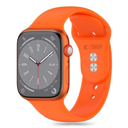 Силиконова каишка за Apple Watch 6 / 7 / 8 / 9 / 10 / SE (40/41/42 mm) от Tech-Protect Silicone - Bright Orange