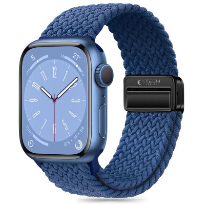 Найлонова каишка за Apple Watch 6 / 7 / 8 / 9 / 10 / SE / Ultra 1/2 (44/45/46/49 mm) от Tech-Protect Nylonmag - Montego Blue