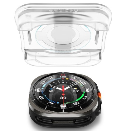 2 броя стъклени протектори за Samsung Galaxy Watch Ultra (47mm) от Spigen Glas.TR EZ-Fit 2-pack - Прозрачни