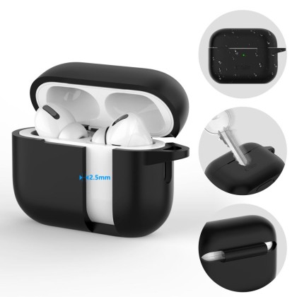 Силиконов калъф за слушалки Apple AirPods Pro 1 / 2 от Tech-Protect Silicone Hook - Черен