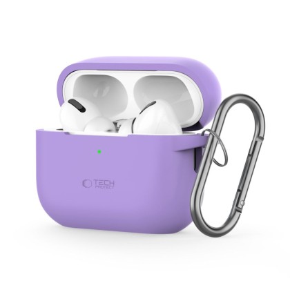 Силиконов калъф за слушалки Apple AirPods Pro 1 / 2 от Tech-Protect Silicone Hook - Lavender