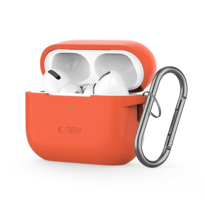 Силиконов калъф за слушалки Apple AirPods Pro 1 / 2 от Tech-Protect Silicone Hook - Neon Orange