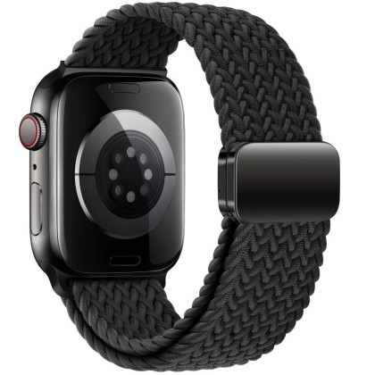 Найлонова каишка за Apple Watch 6 / 7 / 8 / 9 / 10 / SE / Ultra 1/2 (44/45/46/49 mm) от Tech-Protect Nylonmag - Черен