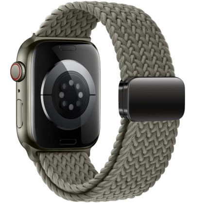 Найлонова каишка за Apple Watch 6 / 7 / 8 / 9 / 10 / SE / Ultra 1/2 (44/45/46/49 mm) от Tech-Protect Nylonmag - Olive Grey