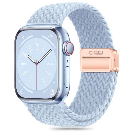 Найлонова каишка за Apple Watch 6 / 7 / 8 / 9 / 10 / SE / Ultra 1/2 (44/45/46/49 mm) от Tech-Protect Nylonmag - Baby Blue