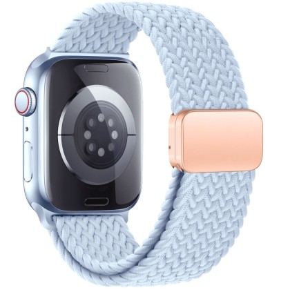 Найлонова каишка за Apple Watch 6 / 7 / 8 / 9 / 10 / SE / Ultra 1/2 (44/45/46/49 mm) от Tech-Protect Nylonmag - Baby Blue