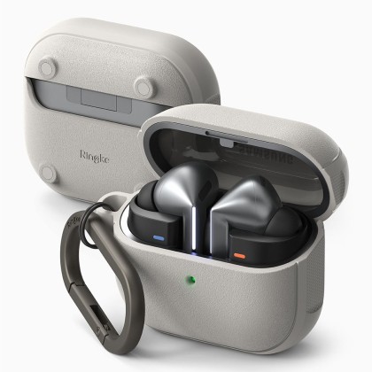 Силиконов калъф с MagSafe за слушалки Samsung Galaxy Buds 3 / 3 Pro от Ringke Onyx Magnetic - Warm Grey